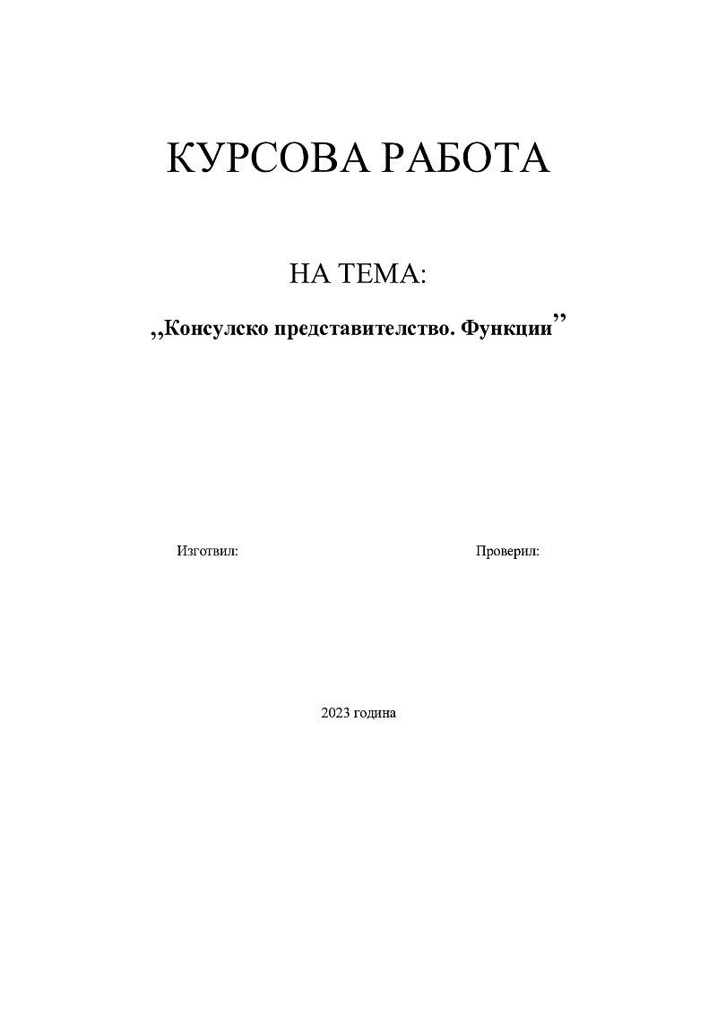 Консулско представителство. Функции 1