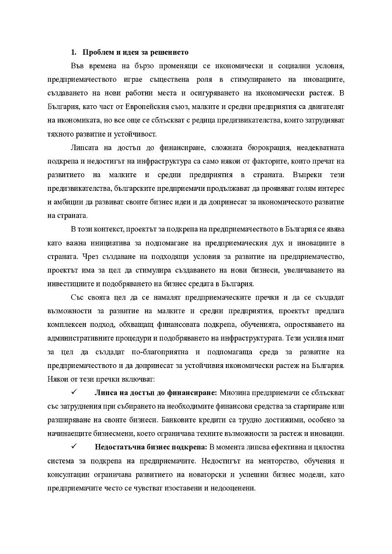 Проект за финансиране на бизнес 2