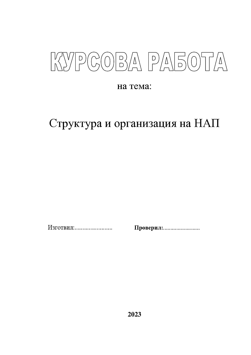 Структура и организация на НАП 1