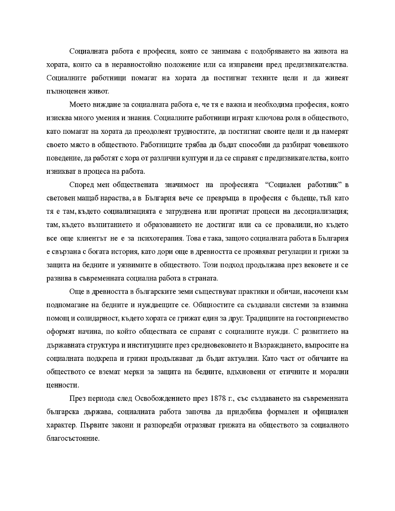 Моето виждане за социалната работа  2