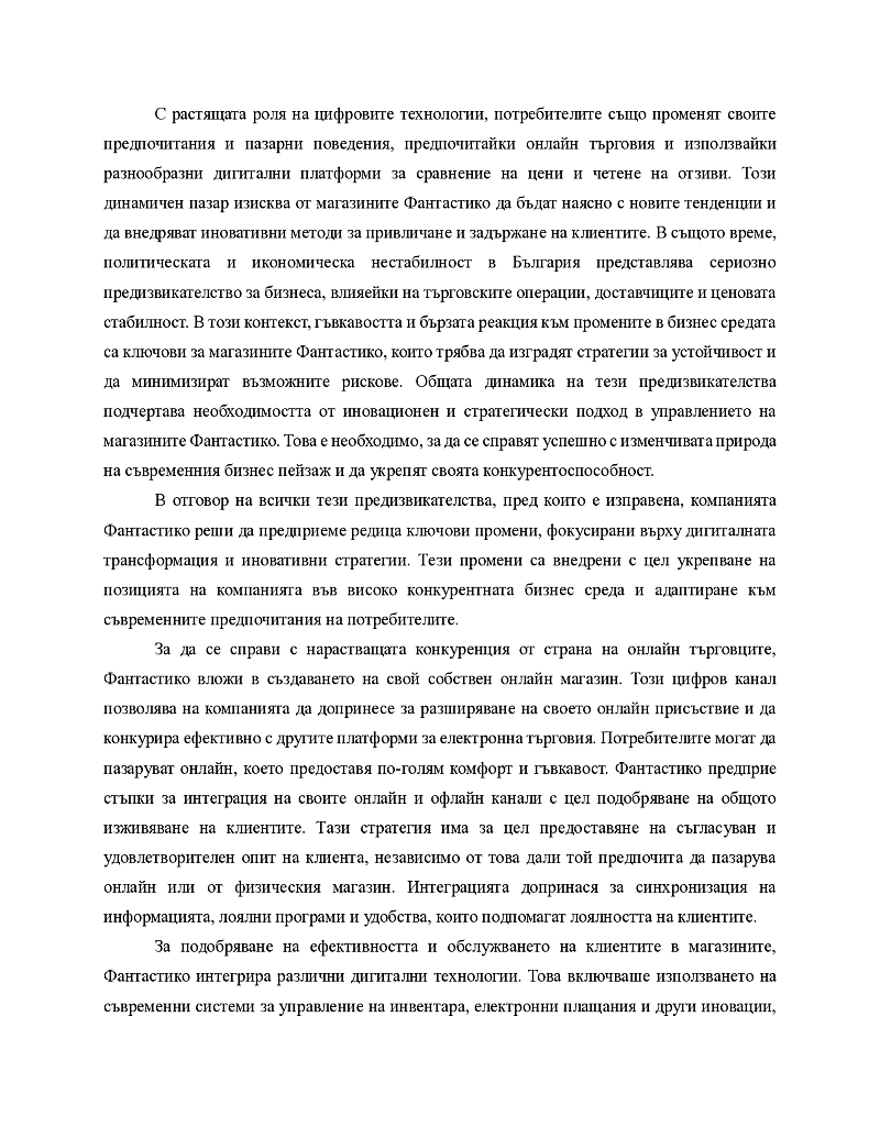 Анализ на проблемите и предизвикателствата на, магазини Фантастико в контекста на промяна  3